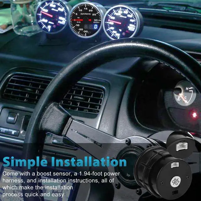 Alt view image 5 of 7 - 2" 52mm Digital & Pointer 7 Color LED Car Turbo Boost Meter Psi Pressure Gauge