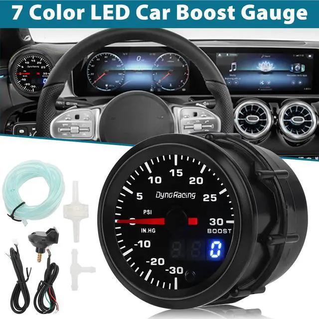 Main image of 2" 52mm Digital & Pointer 7 Color LED Car Turbo Boost Meter Psi Pressure Gauge