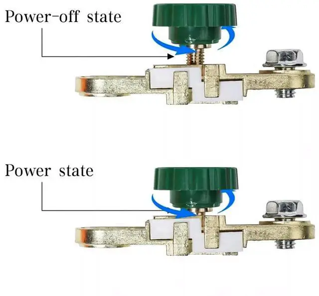 Alt view image 4 of 7 - 2 X Car Battery Terminals Quick Disconnect Switch Side Post Battery Shut/Cut Off