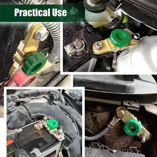 Alt view image 3 of 7 - 2 X Car Battery Terminals Quick Disconnect Switch Side Post Battery Shut/Cut Off