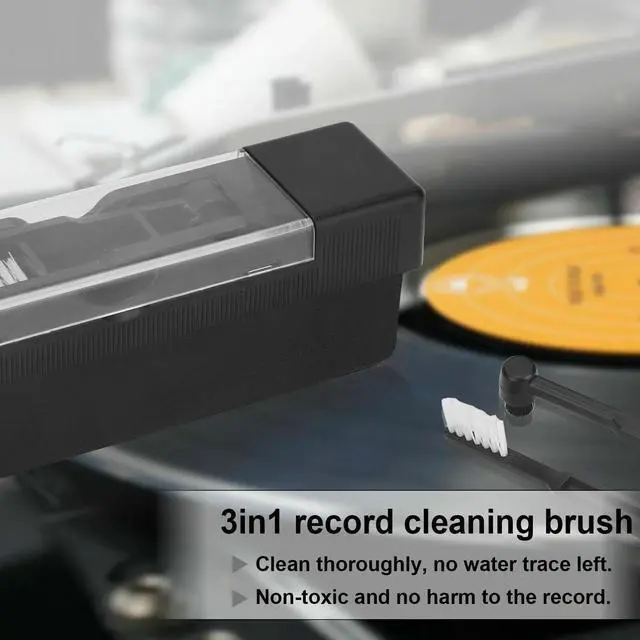 Alt view image 4 of 7 - 3in1 Vinyl Record Cleaning Brush Set Stylus Velvet Anti-static Cleaner Tool Kit