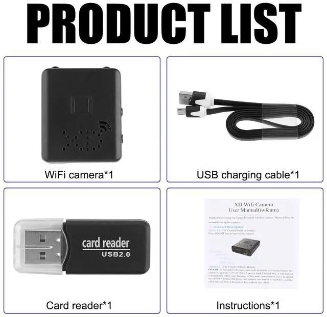 Alt view image 7 of 7 - Mini WiFi Camera Wireless 1080P Motion Night Vision w/Battery Home Security Cam