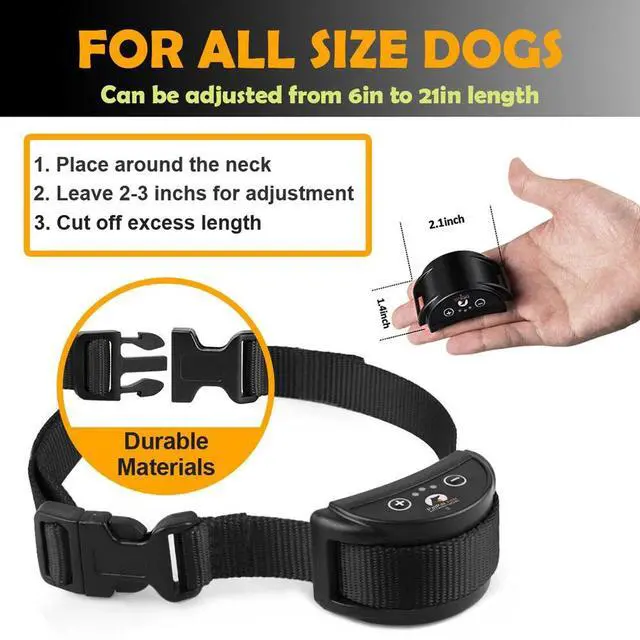 Alt view image 3 of 7 - Anti Barking E-Collar No Bark Dog Training Shock Collar for Small Medium Dog US