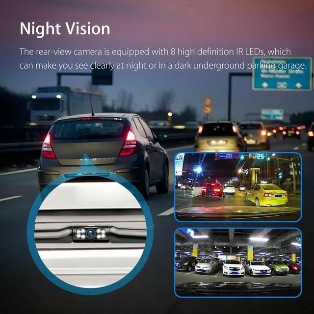 Alt view image 4 of 7 - Parking Camera Wide 170° Waterproof Night Vision Car Rear View Reverse Backup US