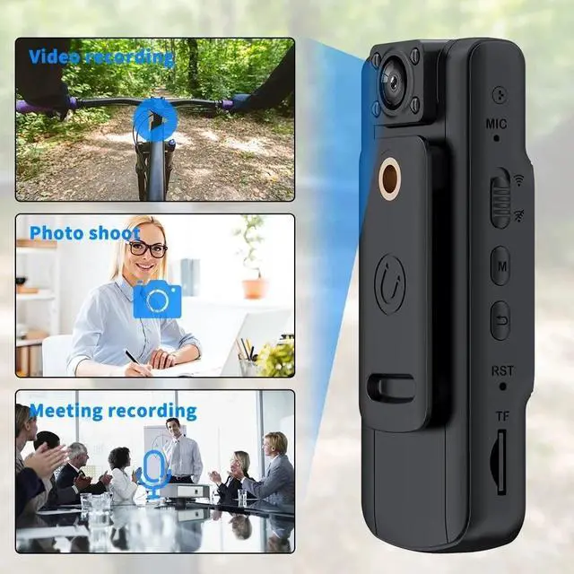 Alt view image 3 of 7 - 20 Hour 1080P Camcorder Mini Police Body Camera HD 180° Video DVR IR Night Cam