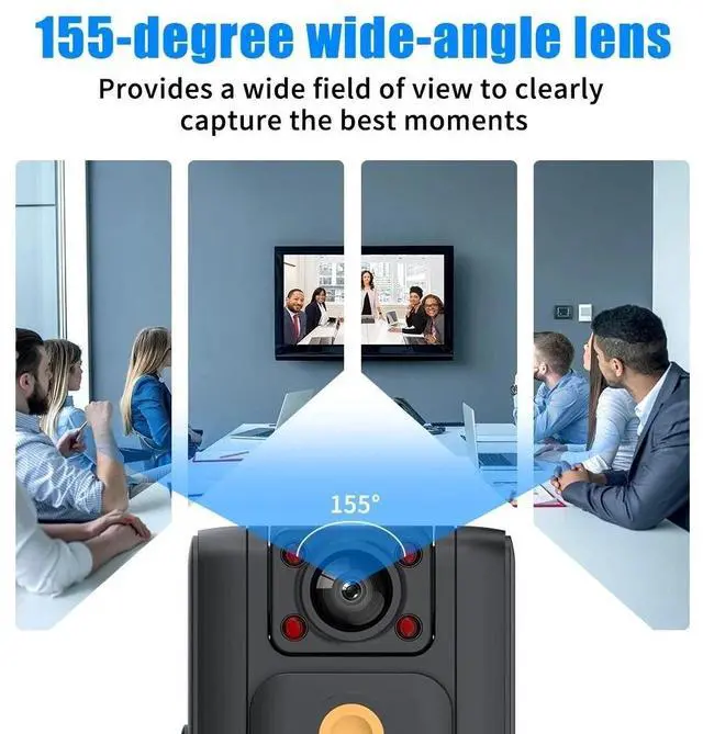 Alt view image 4 of 7 - 20 Hour 1080P Camcorder Mini Police Body Camera HD 180° Video DVR IR Night Cam