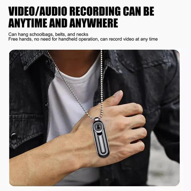 Alt view image 6 of 7 - Necklace Camera Mini Full HD Video Audio Voice Recording Wearable Small Recorder