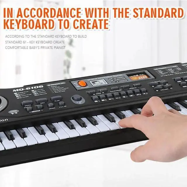 Alt view image 4 of 7 - 61 Key Electric Digital Piano Kids Beginner Player + Mic Portable Music Keyboard
