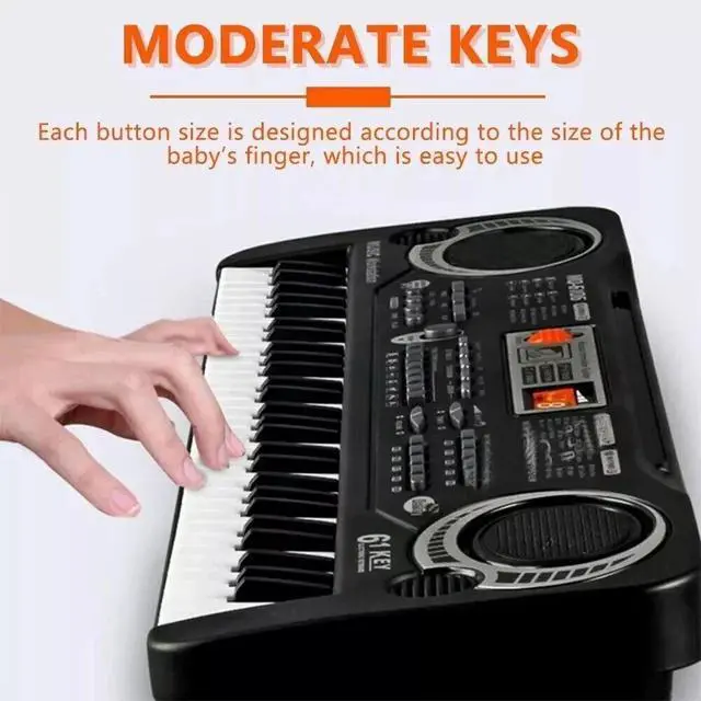 Alt view image 6 of 7 - 61 Key Electric Digital Piano Kids Beginner Player + Mic Portable Music Keyboard