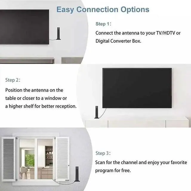 Alt view image 3 of 7 - 6000 Miles Upgraded TV Antenna Digital HD Indoor HDTV 1080P 4K Long Range USA