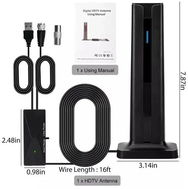 Alt view image 7 of 7 - 6000 Miles Upgraded TV Antenna Digital HD Indoor HDTV 1080P 4K Long Range USA