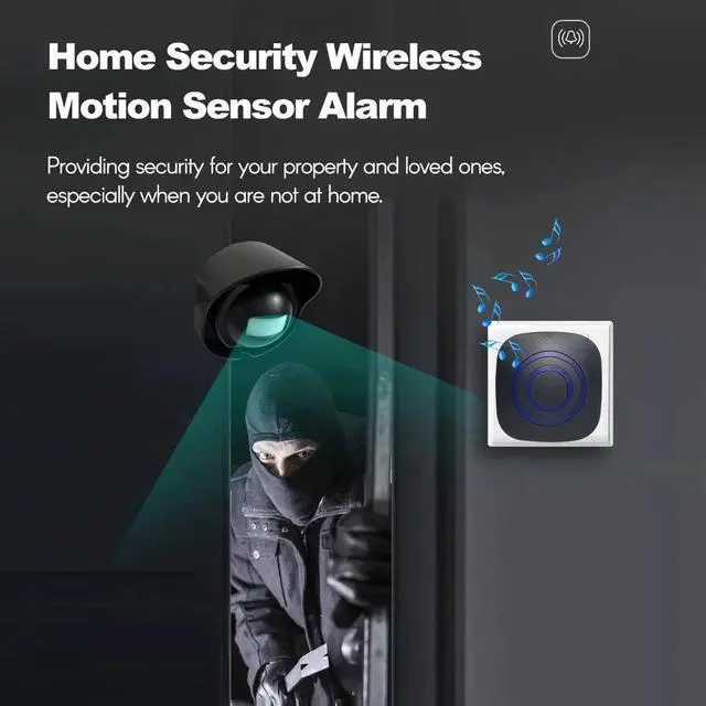 Alt view image 5 of 7 - H2C8 Waterproof 656ft Wireless Driveway Alarm Motion Sensor Alarm Indoor Outdoor