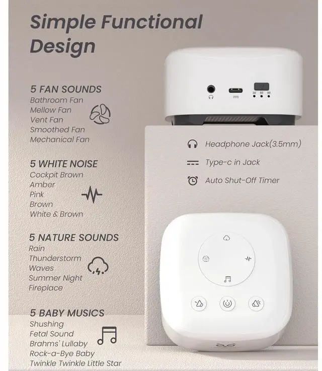 Alt view image 6 of 7 - Sleep Aid White Noise Nature Sound Machine Sounds Sleeping Machine Therapy Relax
