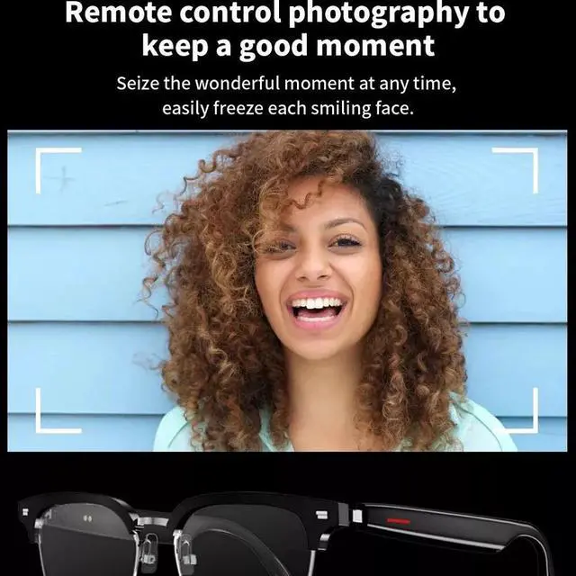 Alt view image 7 of 7 - Smart Glasses Bluetooth Audio Glasses Stereo Music Call Headset Voice Control US