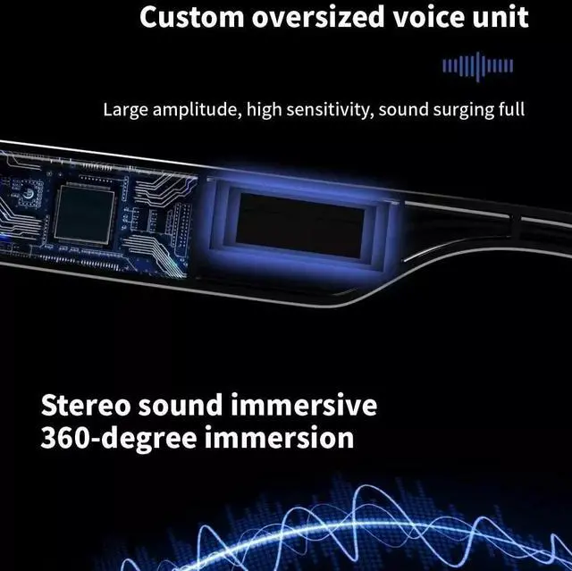 Alt view image 6 of 7 - Smart Glasses Bluetooth Audio Glasses Stereo Music Call Headset Voice Control US