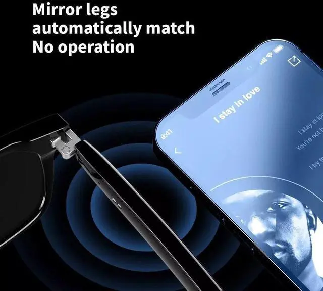 Alt view image 5 of 7 - Smart Glasses Bluetooth Audio Glasses Stereo Music Call Headset Voice Control US