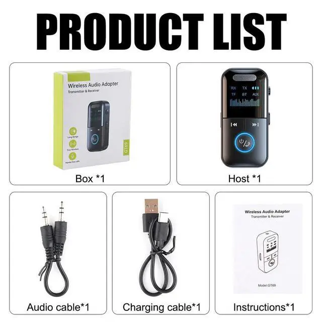 Alt view image 7 of 7 - 4In1 Bluetooth Audio Adapter Wireless Receiver Transmitter MP3 Player 3.5mm Aux