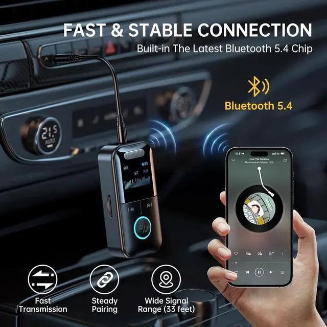 Alt view image 2 of 7 - 4In1 Bluetooth Audio Adapter Wireless Receiver Transmitter MP3 Player 3.5mm Aux