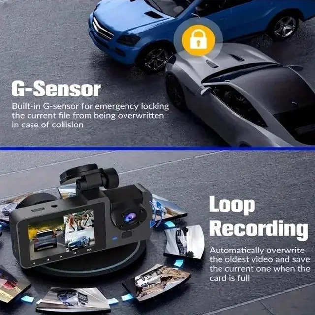 Alt view image 6 of 7 - Dash Cam 4K Full UHD 1080P Car Camera Front Rear Night Vision W/ 32GB SD Card US