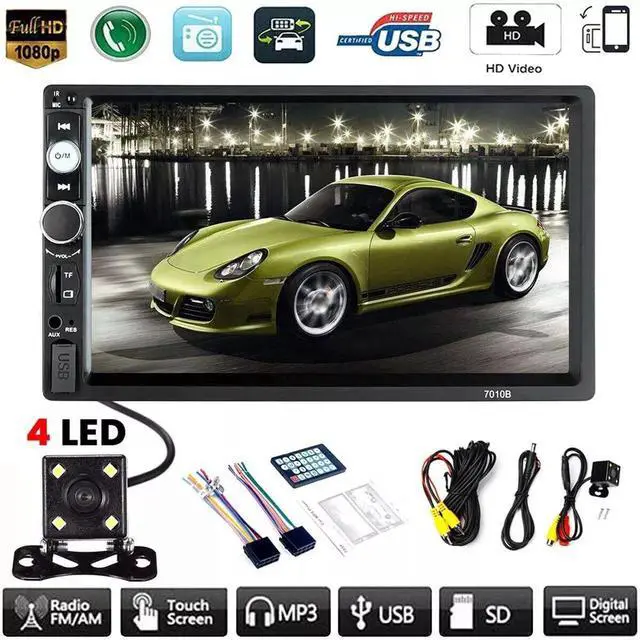 Main image of 7" Double 2 DIN Car MP5 Player Bluetooth Touch Screen Stereo Radio With Camera