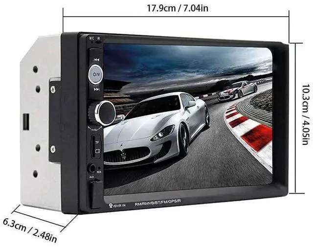 Alt view image 7 of 7 - 7" Double 2 DIN Car MP5 Player Bluetooth Touch Screen Stereo Radio With Camera