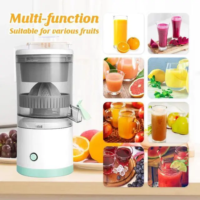 Alt view image 2 of 7 - Electric Citrus Juicer Rechargeable Hands-Free Masticating Orange Lemon Squeezer