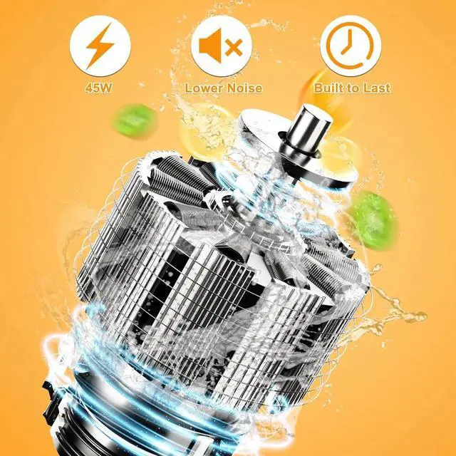 Alt view image 3 of 7 - Electric Citrus Juicer Rechargeable Hands-Free Masticating Orange Lemon Squeezer