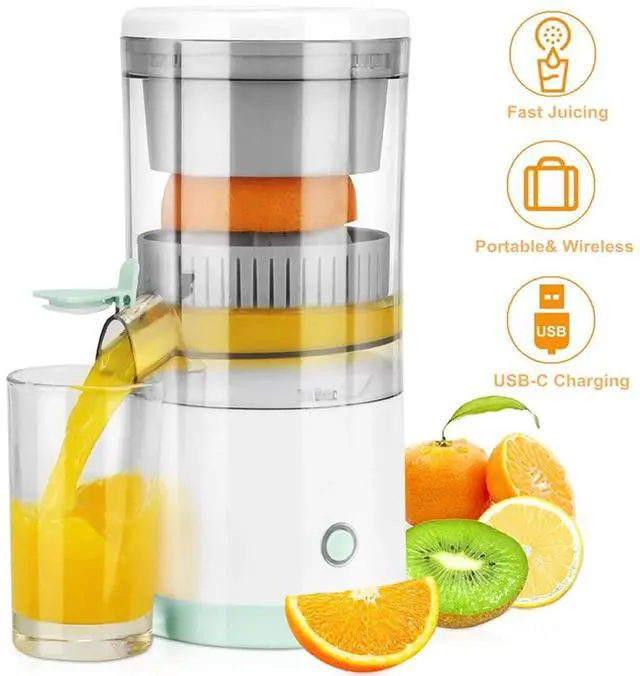 Main image of Electric Citrus Juicer Rechargeable Hands-Free Masticating Orange Lemon Squeezer
