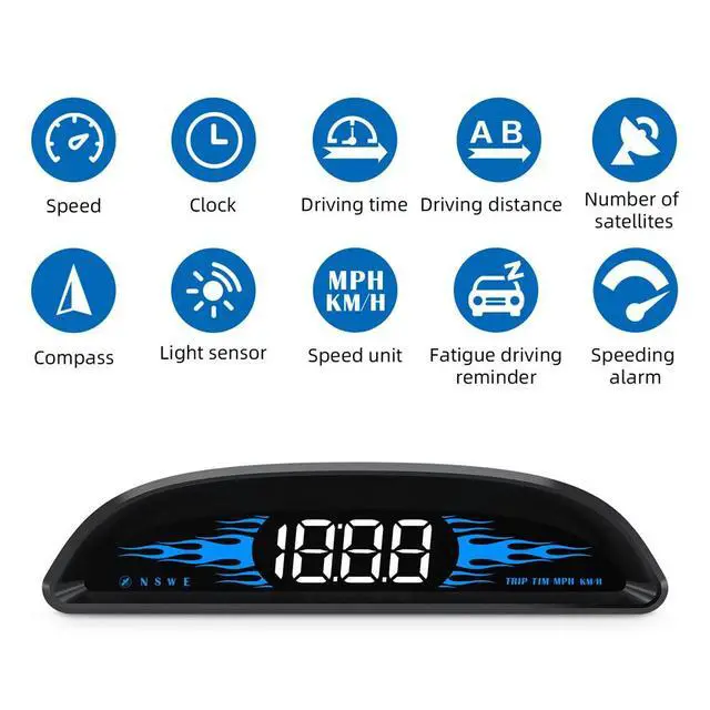 Alt view image 7 of 7 - Universal HUD GPS Head Up Display Speedometer Odometer Car Digital Speed HD US