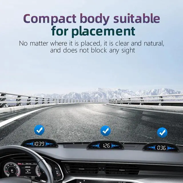 Alt view image 3 of 7 - Universal HUD GPS Head Up Display Speedometer Odometer Car Digital Speed HD US