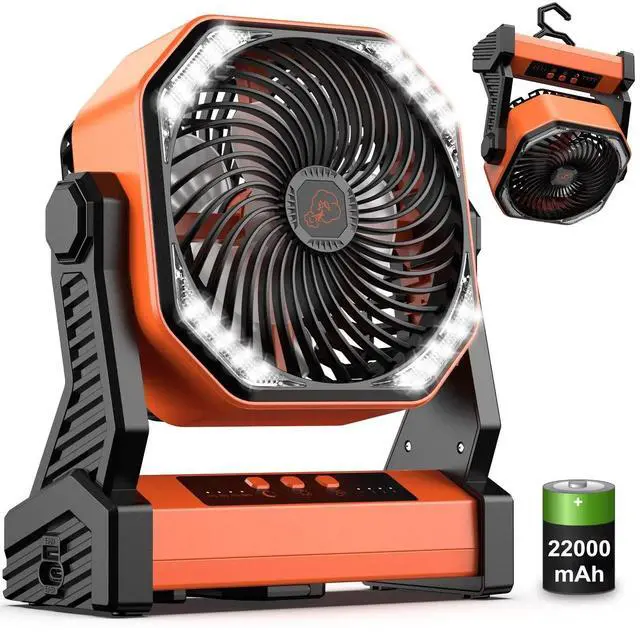 Main image of Camping Fan Up To 99Hours Battery Powered Portable Outdoor w/22000mAh Power Bank