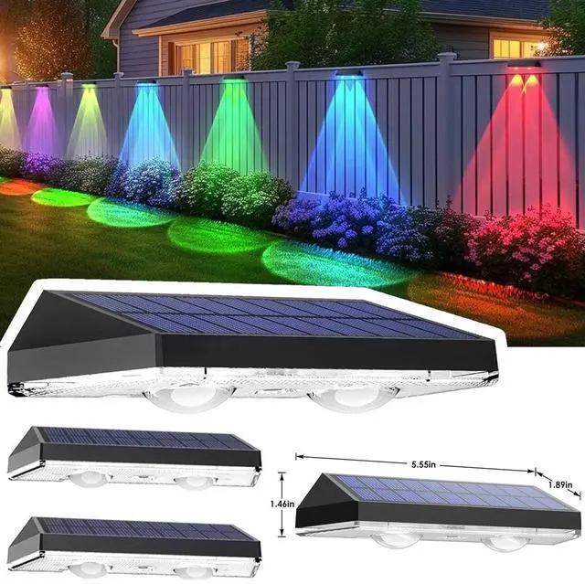 Main image of 2x Garden Decor Lamp LED Solar Power Fence Lights Deck Wall Stair Step Outdoor