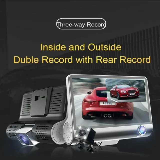Alt view image 6 of 7 - 1080P 4" Dual Lens HD Car DVR Rearview Video Dash Cam Recorder Camera G-Sensor