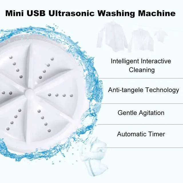 Alt view image 4 of 7 - Mini Washing Machine Ultrasonic Turbo Rotating Clothes Washer Personal Home US