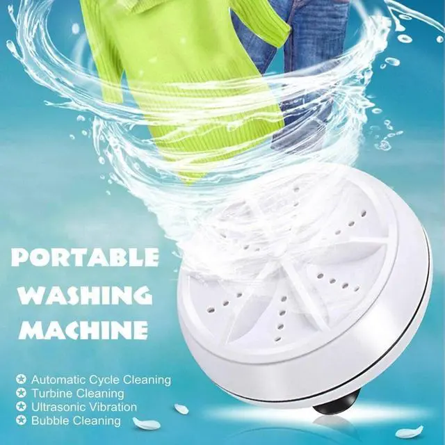 Alt view image 3 of 7 - Mini Washing Machine Ultrasonic Turbo Rotating Clothes Washer Personal Home US