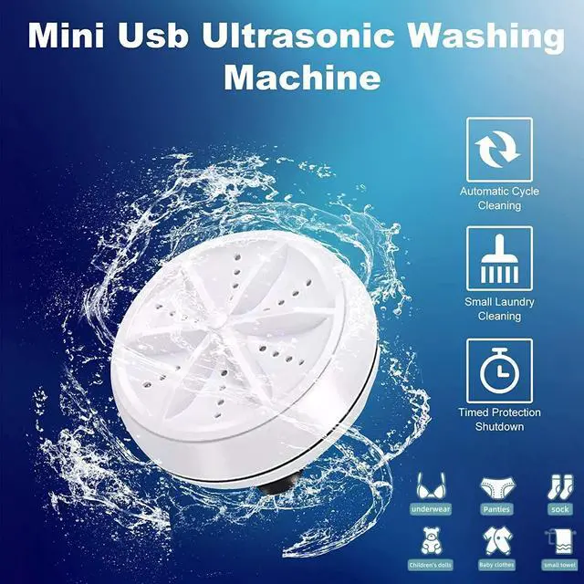 Alt view image 2 of 7 - Mini Washing Machine Ultrasonic Turbo Rotating Clothes Washer Personal Home US