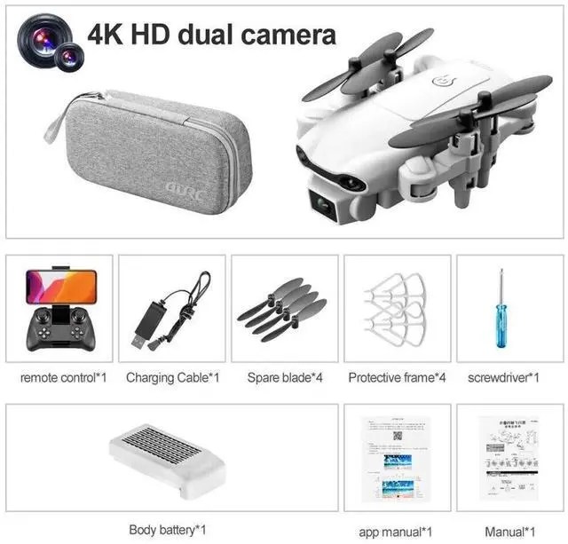Alt view image 3 of 7 - RC Drone 4k HD Wide Angle Camera WIFI FPV V9 Drone Dual Camera Quadcopter