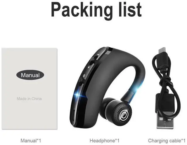 Alt view image 7 of 7 - Bluetooth 5.2 Headset Wireless Earbuds Earphones Stereo Headphones Ear Hook Mic