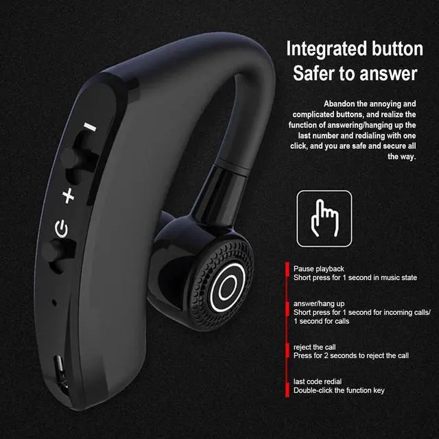 Alt view image 5 of 7 - Bluetooth 5.2 Headset Wireless Earbuds Earphones Stereo Headphones Ear Hook Mic