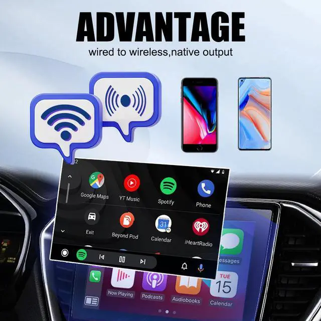 Alt view image 6 of 7 - Mini Wireless CarPlay Adapter for Plug and Play Low Latency Converts Wired