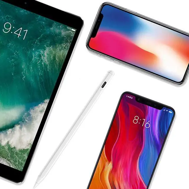 Alt view image 6 of 7 - 2 in 1 Touch Screen Pen Stylus Universal For iPhone Tablet Phone PC(white)