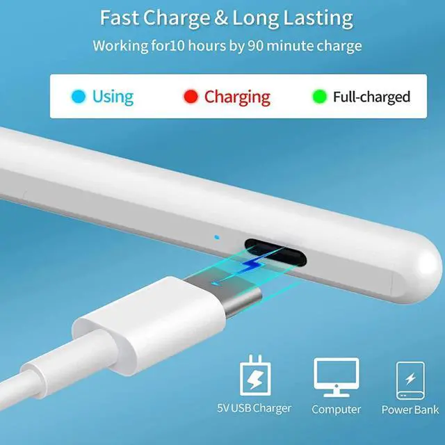 Alt view image 5 of 7 - 2 in 1 Touch Screen Pen Stylus Universal For iPhone Tablet Phone PC(white)