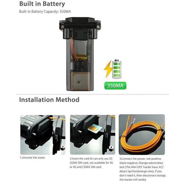 Alt view image 4 of 7 - Car GPS Tracker GSM SIM GPRS Real Time Tracking Device Locator for Vehicle Truck