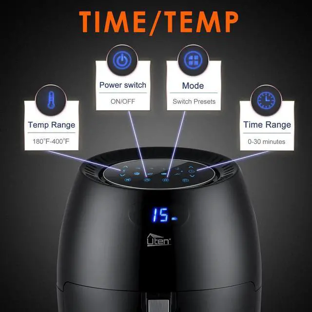 Alt view image 4 of 7 - 1700W Extra Large Deep Air Fryer LCD Display Temperature Control 6.8Q 8 Presets