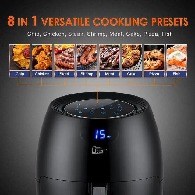 Alt view image 7 of 7 - 1700W Extra Large Deep Air Fryer LCD Display Temperature Control 6.8Q 8 Presets