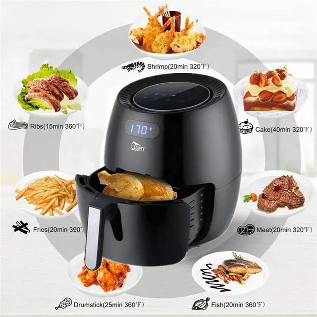 Alt view image 6 of 7 - Air Fryer 6.9QT, Oil Free Healthy Cooker, w/ Adjustable Temperature & Timer