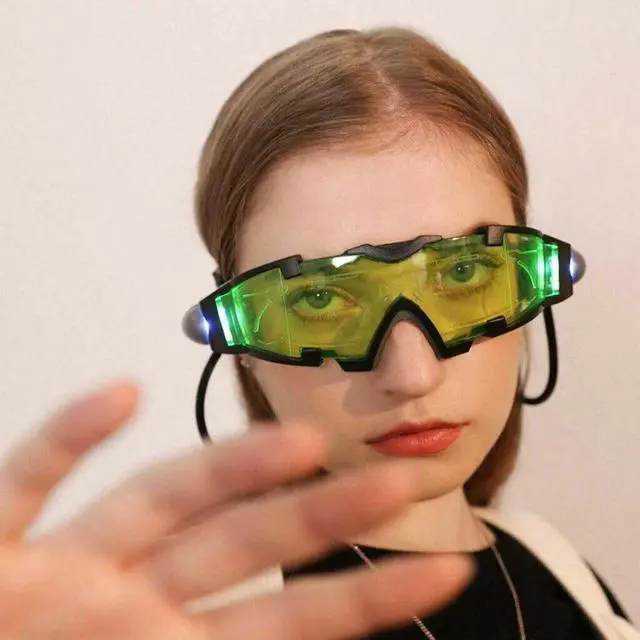 Alt view image 3 of 7 - Spy Gear Night Vision Goggles Luminous Glasses LED Eye Protector Fashionable -US
