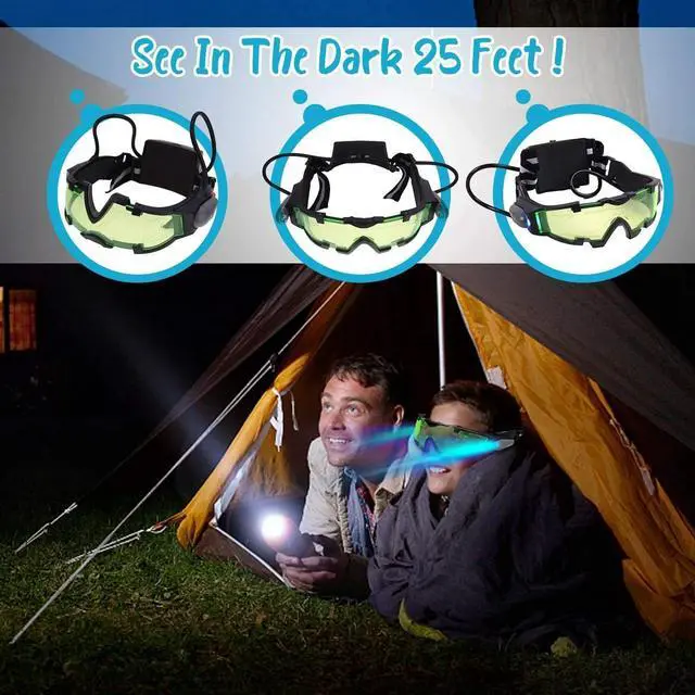 Alt view image 7 of 7 - Spy Gear Night Vision Goggles Luminous Glasses LED Eye Protector Fashionable -US