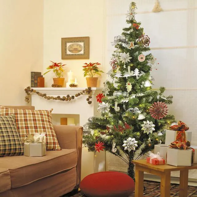 Alt view image 2 of 7 - Christmas Tree with Stand Bushy Artificial Xmas Tree Home Decor 4ft