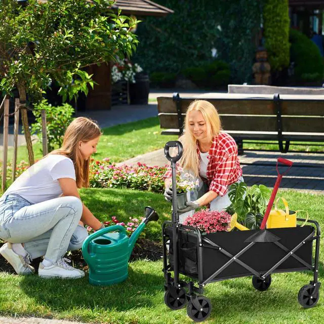 Alt view image 2 of 7 - Heavy Duty Wagon Cart Garden Cart Beach Cart Beach Wagon Collapsible Wagon